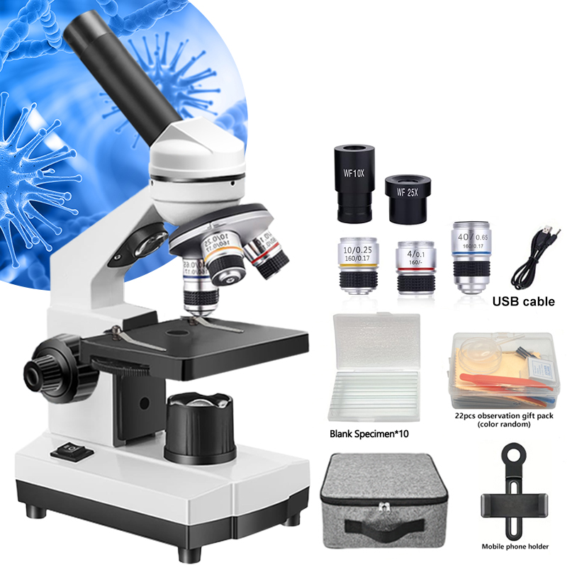 Microscope Compound 40X - Портативный биологический оптический составной микроскоп, образовательный